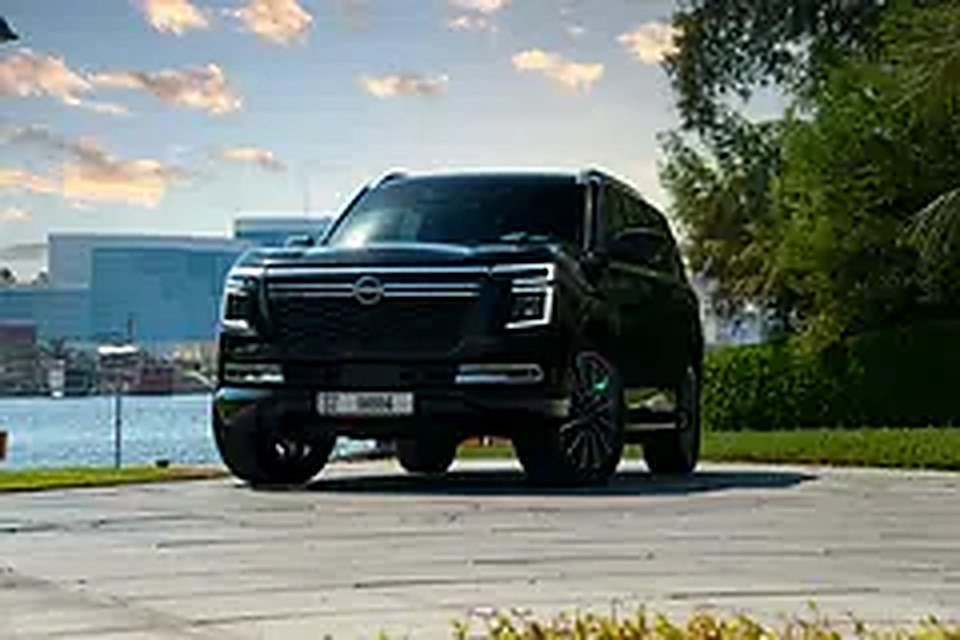 2025 Nissan Patrol for Rent in Al Garhoud (Black) photo 3