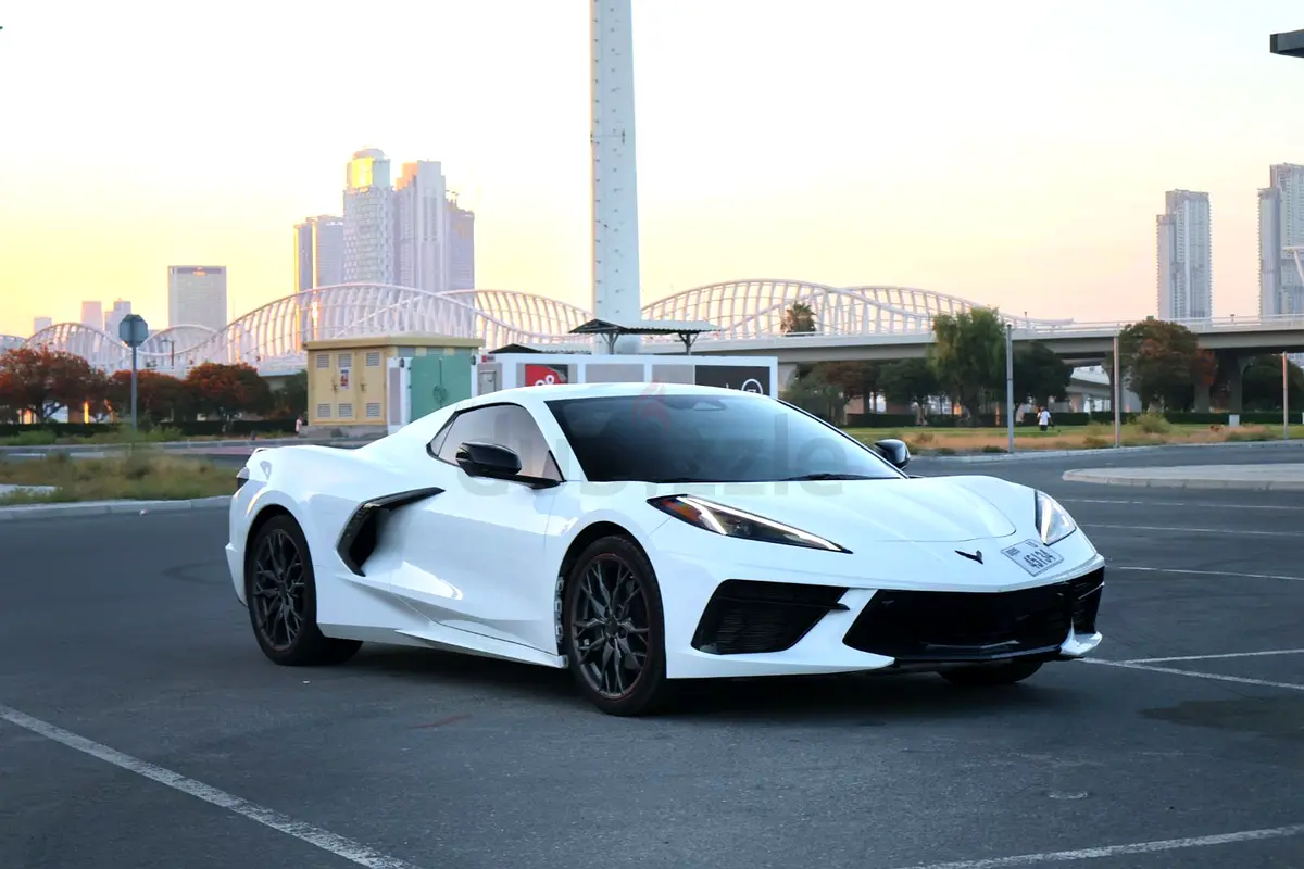 2025 Chevrolet Corvette for Rent in Business Bay (White) rental in Business Bay, Dubai