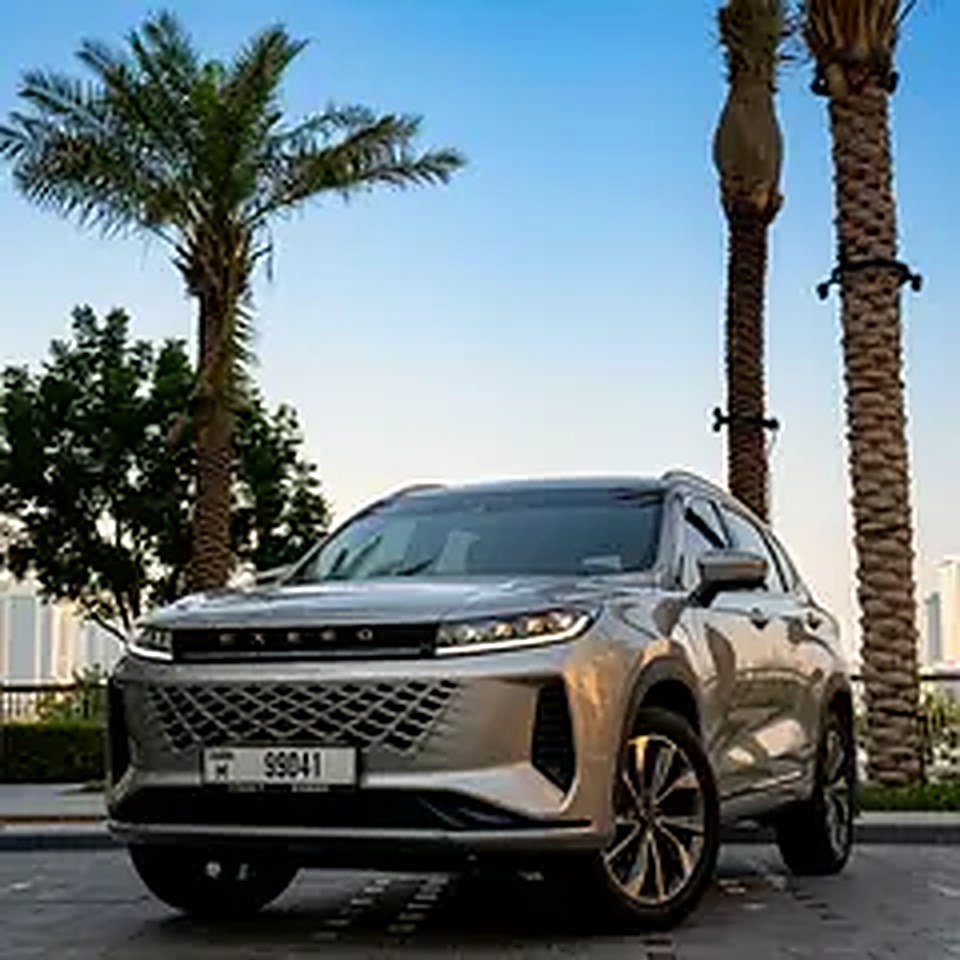 2026 Exeed LX for Rent in Downtown Dubai (Silver) rental in Downtown Dubai, Dubai