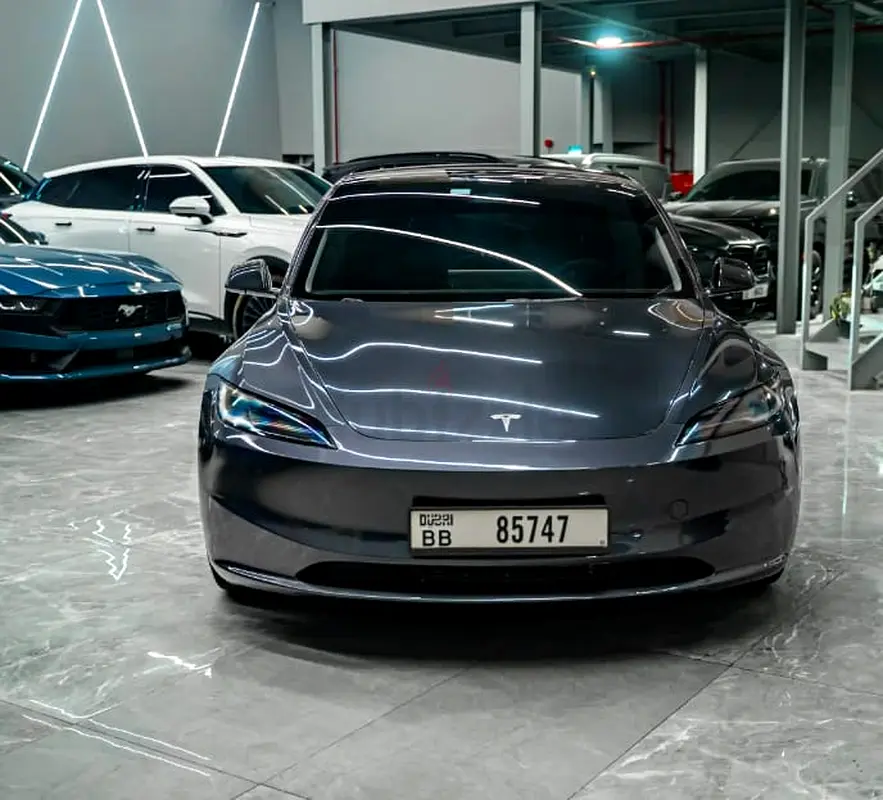 tesla model 3 long range rental in Dubai International Airport, Dubai
