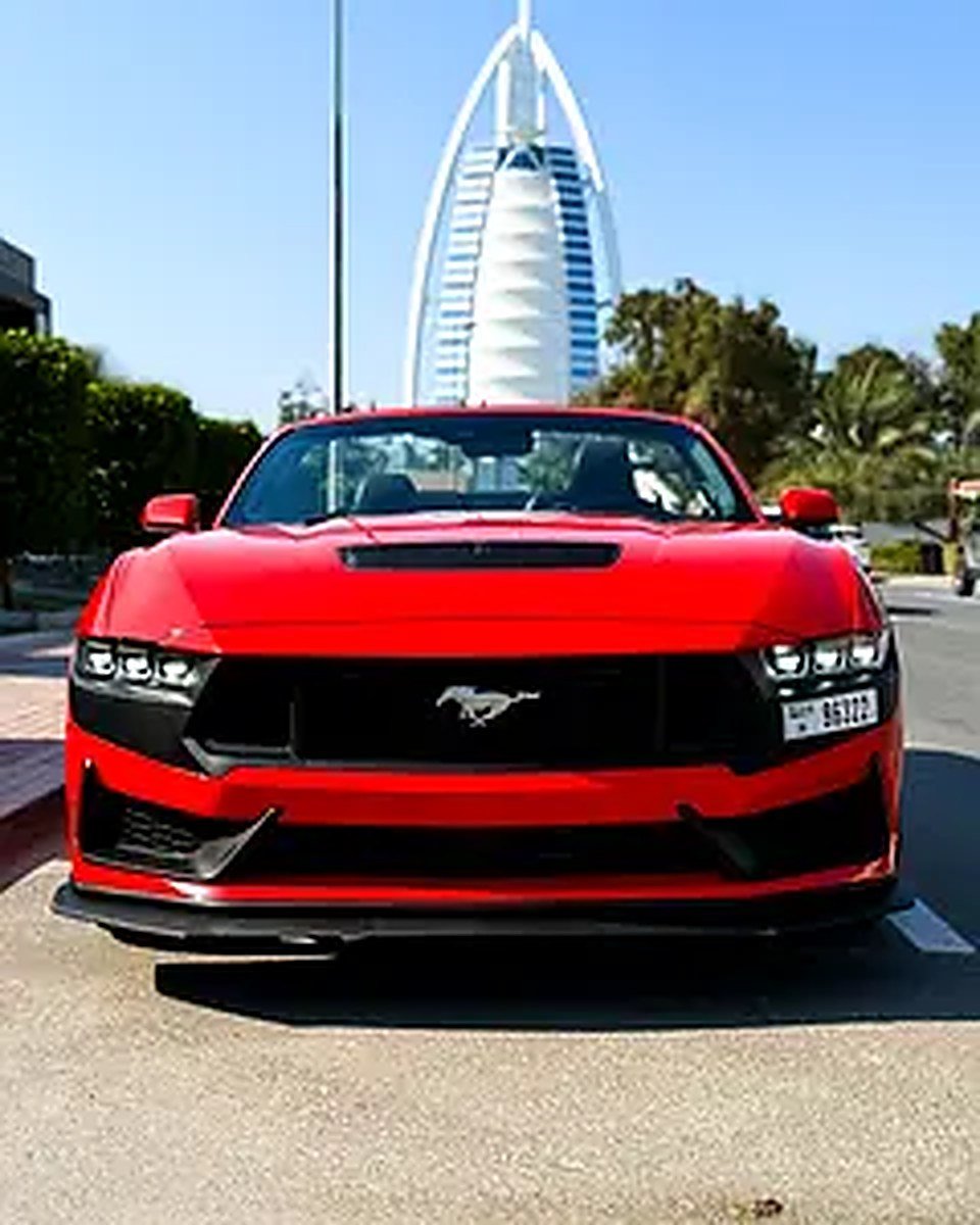 2024 Ford Mustang for Rent in Al Barsha 1 (Red) rental in Al Barsha 1, Dubai