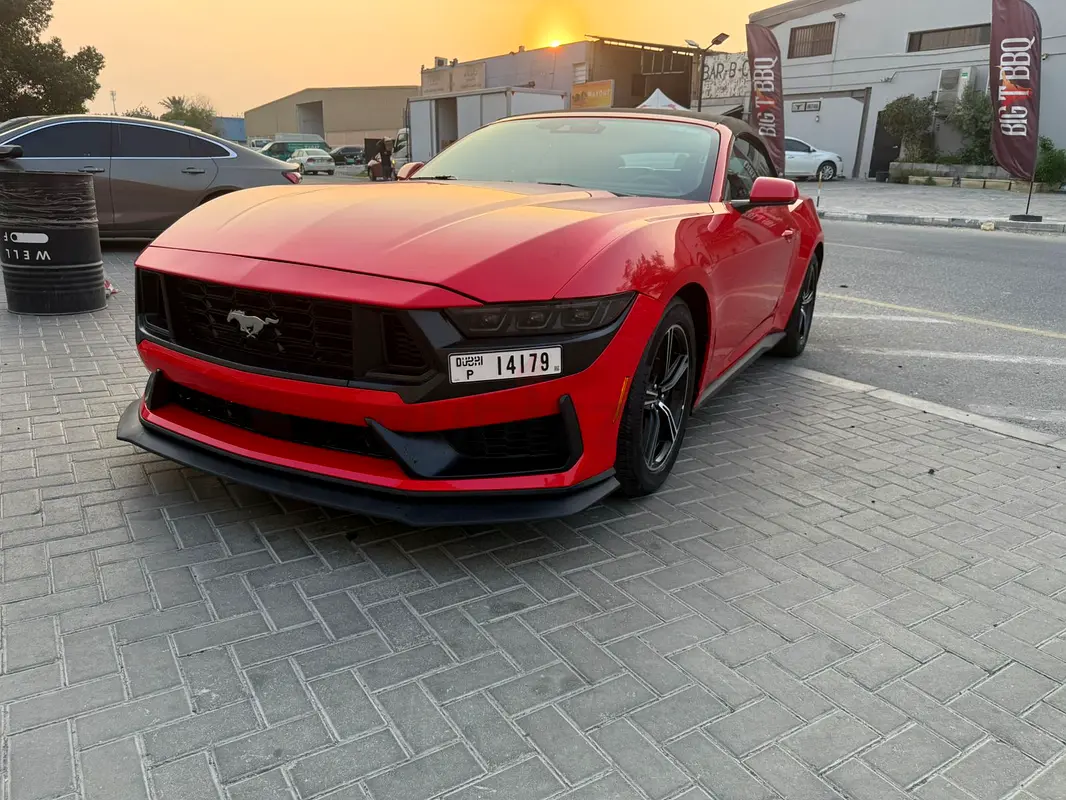 Rent a 2024 Ford Mustang in Al Quoz 4 (Red) rental in Al Quoz 4, Dubai